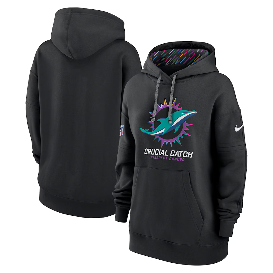 Women Miami Dolphins Black 2024 Nike NFL hoodie 2